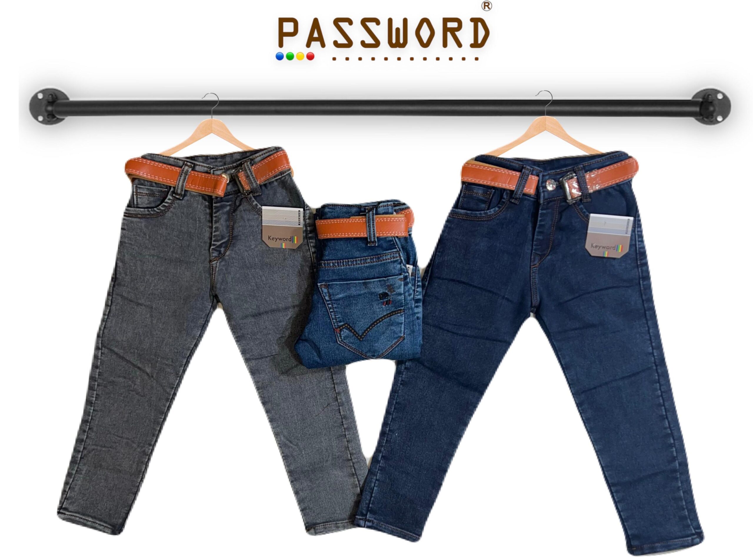 PASSWORD NETTING FABRIC BASIC PATTERN JEANS