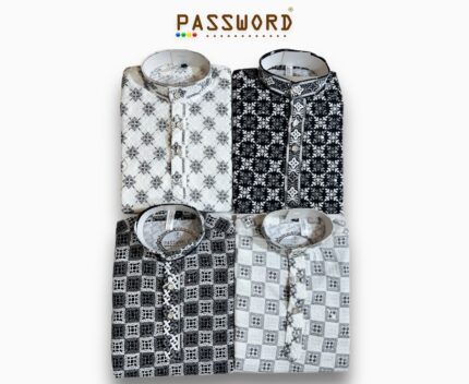 PASSWORD SPECIAL BLACK & WHITE KURTA PAJAMA SET